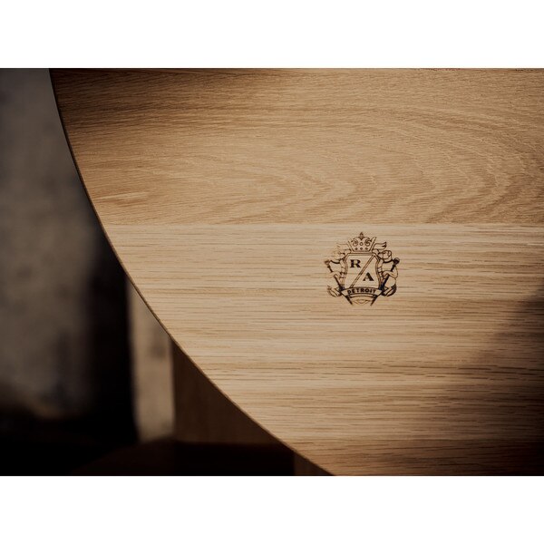 Fraya Round White Oak Side Table Tall - Live from Detroit™ Lifestyle 18